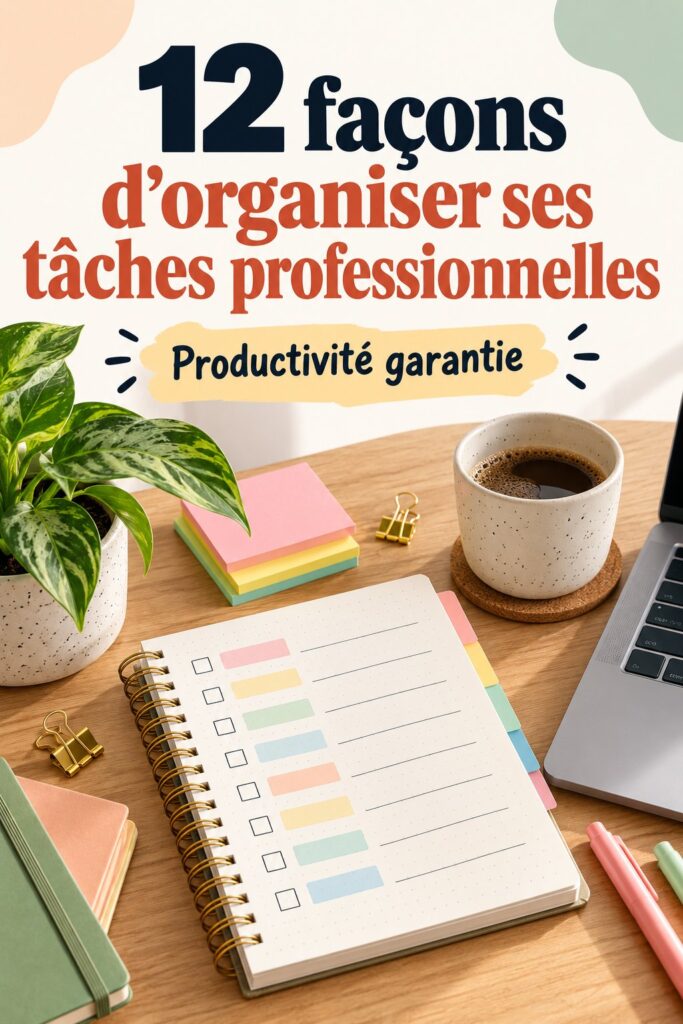 Femme organisée à son bureau avec des outils de gestion des tâches