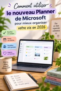 Femme utilisant Microsoft Planner sur son ordinateur pour organiser sa vie