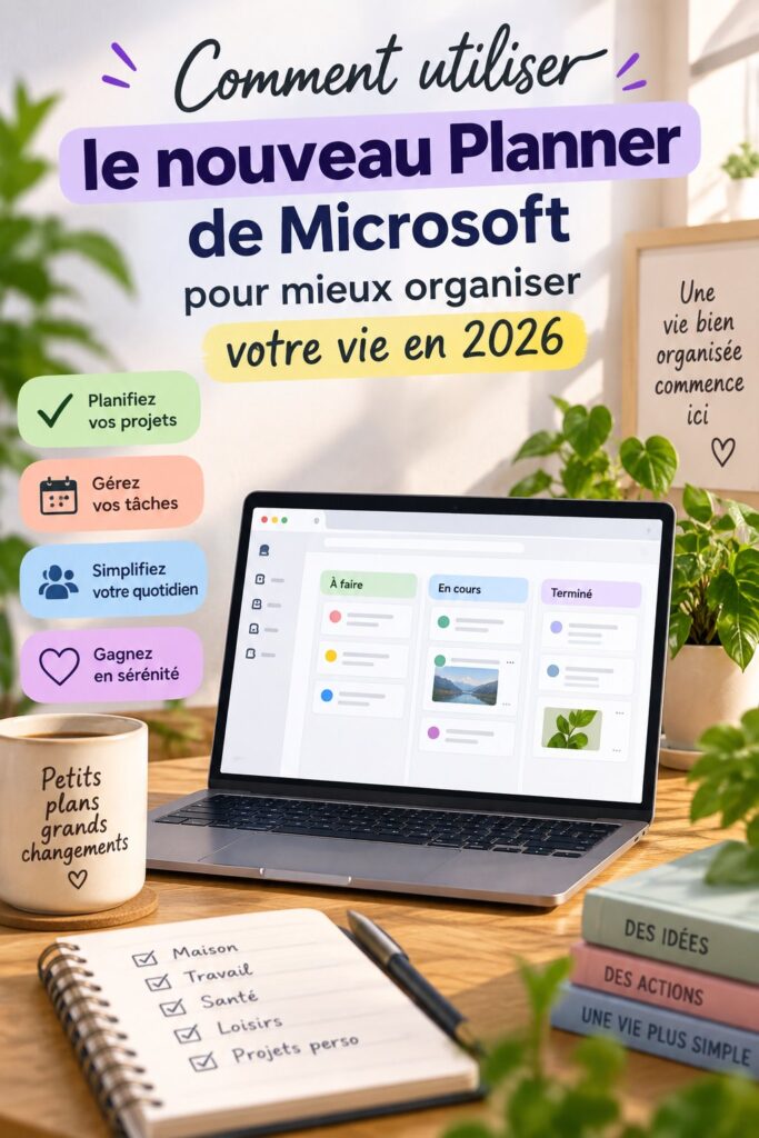 Femme utilisant Microsoft Planner sur son ordinateur pour organiser sa vie