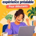Femme utilisant un ordinateur pour travailler sur ses premiers revenus en ligne