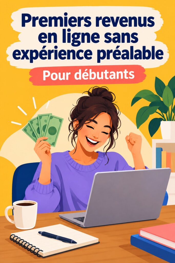 Femme utilisant un ordinateur pour travailler sur ses premiers revenus en ligne