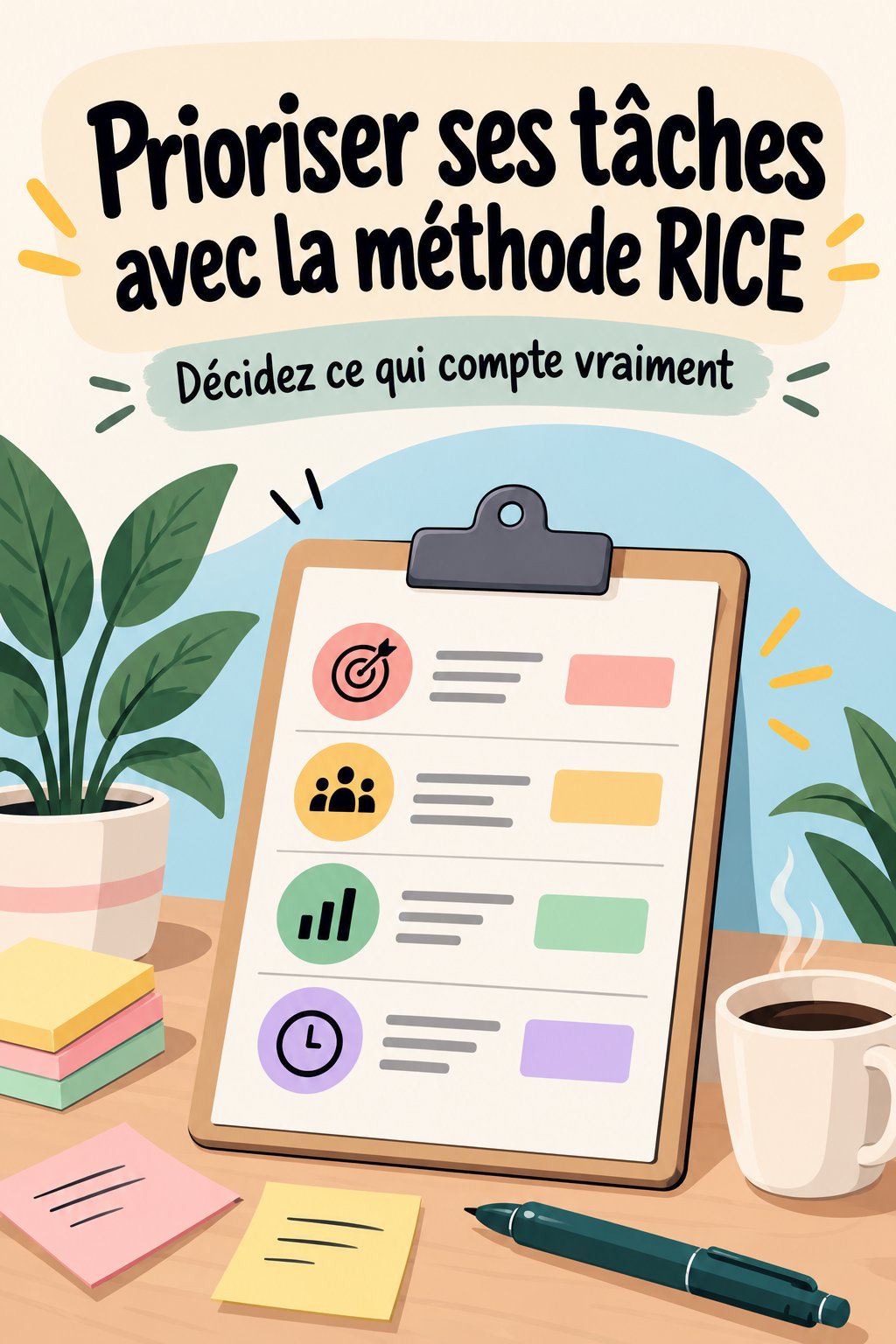 Femme utilisant la méthode RICE pour prioriser ses tâches