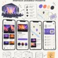 Capture d'écran de l'application redesignée Bandsintown montrant l'interface utilisateur améliorée.