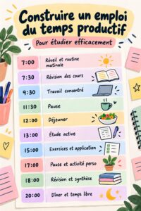Femme travaillant sur un emploi du temps et une routine de travail efficace