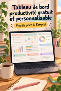 Tableau de bord Notion esthétique avec des éléments de productivité