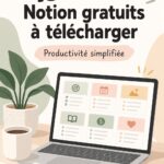 Une capture d'écran de plusieurs templates Notion gratuits sur un ordinateur