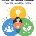 Illustration montrant les trois piliers du design centré sur l'humain de manière visuelle et engageante.