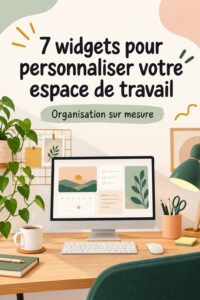Capture d'écran d'un espace de travail Notion personnalisé avec plusieurs widgets.
